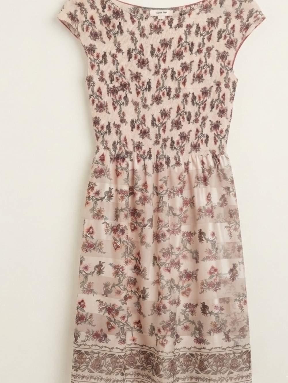 Sophie Max Floral Smocked Dress Sz Small Slip Liner Included Boho Cottagecore